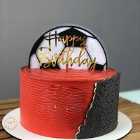 Cake Decorating Supplies Acrylic football Happy Birthday Cake Topper for Football Fans Birthday Cake Dessert Decor Topper