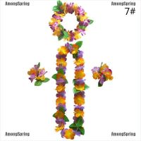 Amongspring♬ 4PcsSet Hawaiian Flower Leis Garland Necklace Diy Decoration Fancy Dress Party