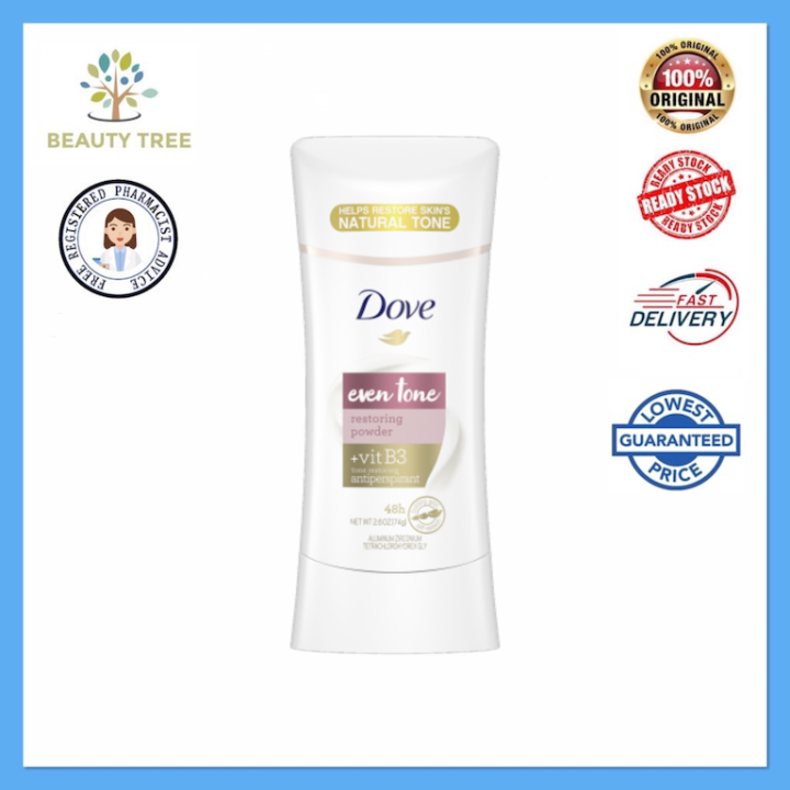 Dove Even Tone Restoring Powder Antiperspirant Deodorant 74g Lazada