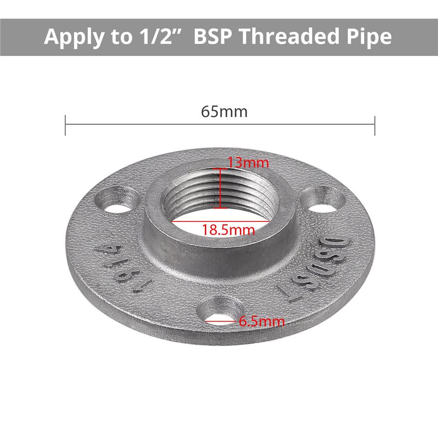 10pcs/set Aluminum alloy 3 Holes 65mm DN15 Flange Pipe Base Thread Floor Flange 