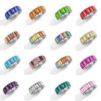 【CW】 KMVEXO 15 Color Dainty Baguette Female Wedding Jewelry