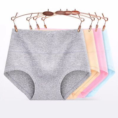 2023 Korean High Waist Cotton Panties Women Body Slimming Underwear Solid Ladies Briefs Breathable Comfort Sexy Female Lingerie