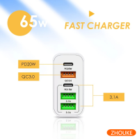 65W เร็วสำหรับ Apple iPhone ที่ชาร์จ iPad PD + 3 USB Type-C To Type-C ไปยัง Type-C สายเคเบิลอะแดปเตอร์ข้อมูลสำหรับ Samsung Xiaomi Huawei Redmi OnePlus แท็บเล็ต Oppo และอะแดปเตอร์โทรศัพท์ Android ปลั๊กหัวชาร์จ