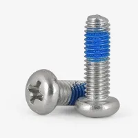 304 Stainless Steel Round Head Cross Dispensing Screw Anti Loose Anti Slip Anti Falling Blue Glue Digital Pan Head Screw M1.6 M2 M2.5 M3 M4