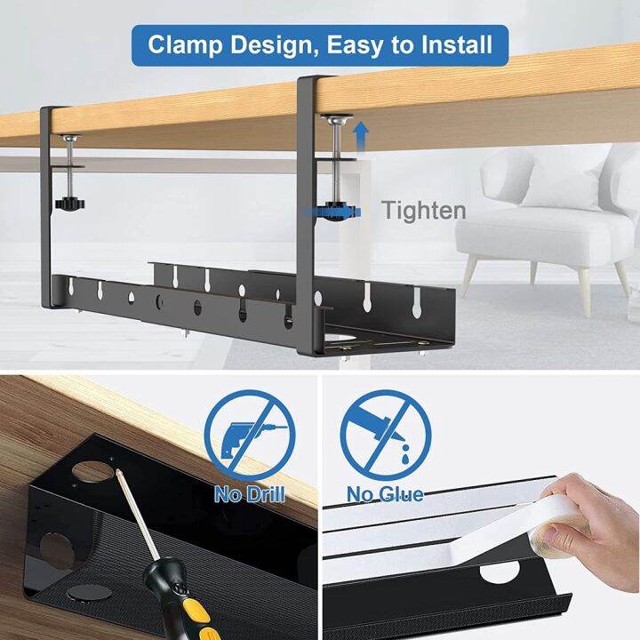 Cable Tray Basket for Wire Management Under Desk Cable Management Tray ...