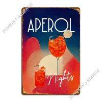 Zhongqingshop ป้ายโลหะย้อนยุค Aperol Spritz Nights Club Pub โปสเตอร์ดีบุกพิมพ์ลาย