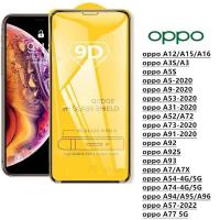 ฟิล์มกระจกนิรภัย 9D FULL เต็มกาว ฟิล์มกันรอย OPPO A12 A15 A16 A3S A5S A5/A9 2020 A53 A54 A31 A52 A92 A93 A94 A95 A96 A77 A74 A91 A7 Screen Protectors อุปกรณ์เสริมโทรศัพท์มือถือ