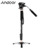 Andoer 173เซนติเมตร/68นิ้วการถ่ายภาพ Monopod ยืนอลูมิเนียม6กิโลกรัมความจุโหลดที่ถอดออกได้ขาขาตั้งกล้องฐานแพนเอียงหัวของเหลวพกถุงเข้ากันได้กับกล้อง DSLR กล้องวิดีโอ