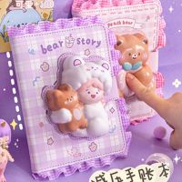 Kawaii Reduced Pressure Notebook Diary PU Leather Notebook Squeeze Doll Decompression Vent Schedule Planner Note Books Pads