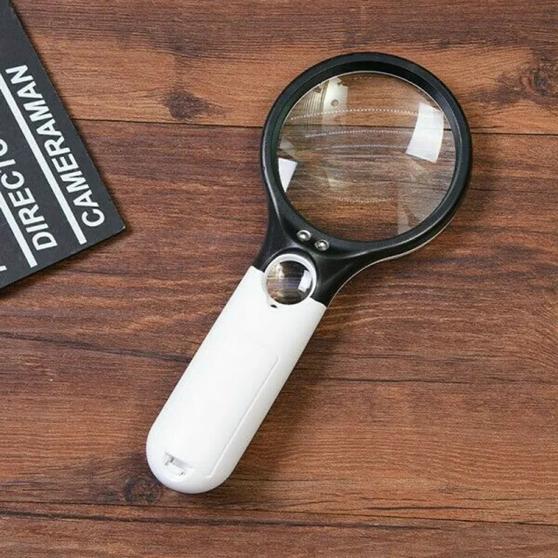 Handled Extra Large Magnifying Glass With Light Zoom Lighted