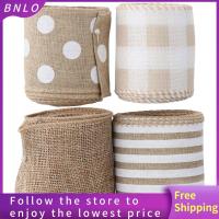 BNLO 4 Rolls 20หลา ริบบิ้นผ้ากระสอบ 2.5นิ้วค่ะ ผ้ากระสอบกระสอบ สายริบบิ้น การตกแต่งงานฝีมือโบว์ดอกไม้พวงหรีด ริบบิ้นโพลีเอสเตอร์ วันขอบคุณพระเจ้า