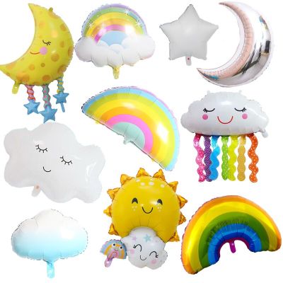 Rainbow Smile white Cloud Sun Moon Balloons wedding birthday party decorations kids baby shower toy helium foil balloons Balloons