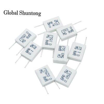 20Pcs Non-Inductive Cement Resistor 5W Resistance 0.01 0.02 0.05 0.1 0.2 0.22 0.33 0.5 Ohm Resistencias Electronica