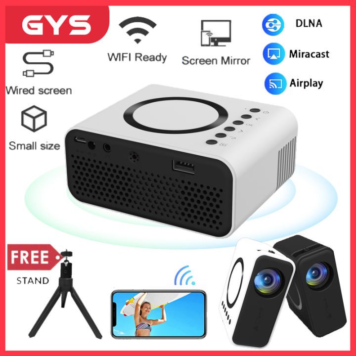 【Free Tripod】YT300 portable LED mini projector Projectors Wired Same ...