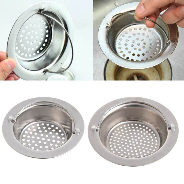 Kitchen Sink Strainer Waste Plug Drain Stopper Filter Basket Stainless Steel Lazada.co.th