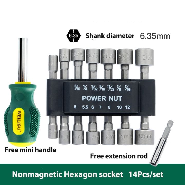 cw-10-14pcs-air-screwdriver-metric-and-inch-electric-wrench-hexagon-socket-small-l-36mm