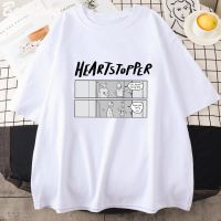 Heartstopper T-shirt Book Manga Print Charlie and Nick Unisex Tops Short Sleeve Pure Cotton O-neck Harajuku Men Women Tees Daily