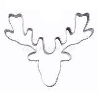 Happiness Deer Head Reindeer Christmas Stainless Steel Cute Cutting Biscuit Mould Cake Moulds Fruit Sugar Mold Baking Tools