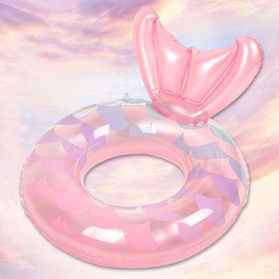 【lz】◊▪┅  Círculo inflável de natação sereia para crianças Brinquedos de piscina para bebês Tubo flutuante Festa de água de verão Criança adorável