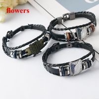 COD SDGREYRTYT flowers Attack on Titan Leather Bracelet Shingeki No Kyojin Survey Corps Wings of Liberty Multilayer Braided Rope Bracelet Anime Jewelry