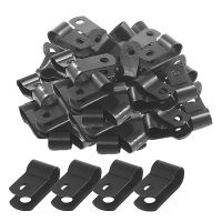 1000 Pcs 1/4 Inch Black Nylon R-Type Cable Clips for Mounting Indoor Outdoor Rope Light Electrical Wire Clamp Fastener