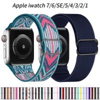 【CHUYANG SHOP】  สายรัดไนลอนยืดสำหรับ Apple Watch Band 44มม. 42มม. 40มม. 38มม. 41มม. 45มม. Iwatch สร้อยข้อมือ Series 7 6 Se 5 4 3 2 1สายนาฬิกา