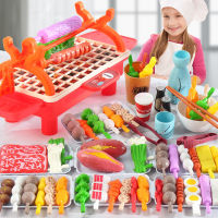 Pretend Play House Kitchen Toy Simulation Food Vegetable Barbecue Cooking Sets Education Play House Interactive Toys for Kids