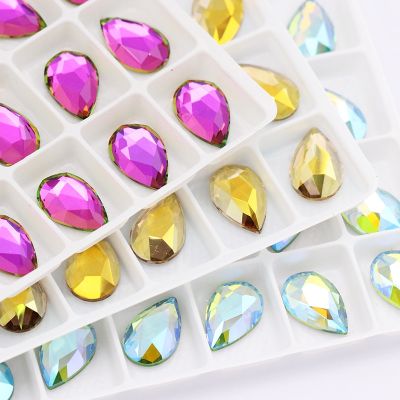 10ชิ้น Flatback ห้อยสีสันเล็บ Rhinestones สำหรับเล็บการตกแต่งศิลปะทำเล็บหินแก้วคริสตัล3D เงางาม