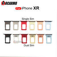 Aocarmo สำหรับ iPhone XR Single Dual SIM Card Reader ถาดใส่ถาดสล็อตลิ้นชักสีดำเงินสีแดงสีเหลืองสีน้ำเงินสีส้ม Repair Part-SOPO STORE