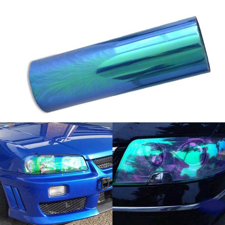 【hot】 Vehicle Light Sticker Rainbow Chameleon Vinyl Tint Foil Film
