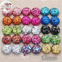 50pcs 12mm Mix Color Shiny Round Buttons Home Garden Crafts Cabochon Scrapbooking DIY Accessories Haberdashery