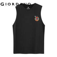 GIORDANO Men Yaochacha Series T-Shirts Sleeveless 100% Cotton Summer Tshirts Crewneck Fashion Print Relaxed Casual Tee 91093082