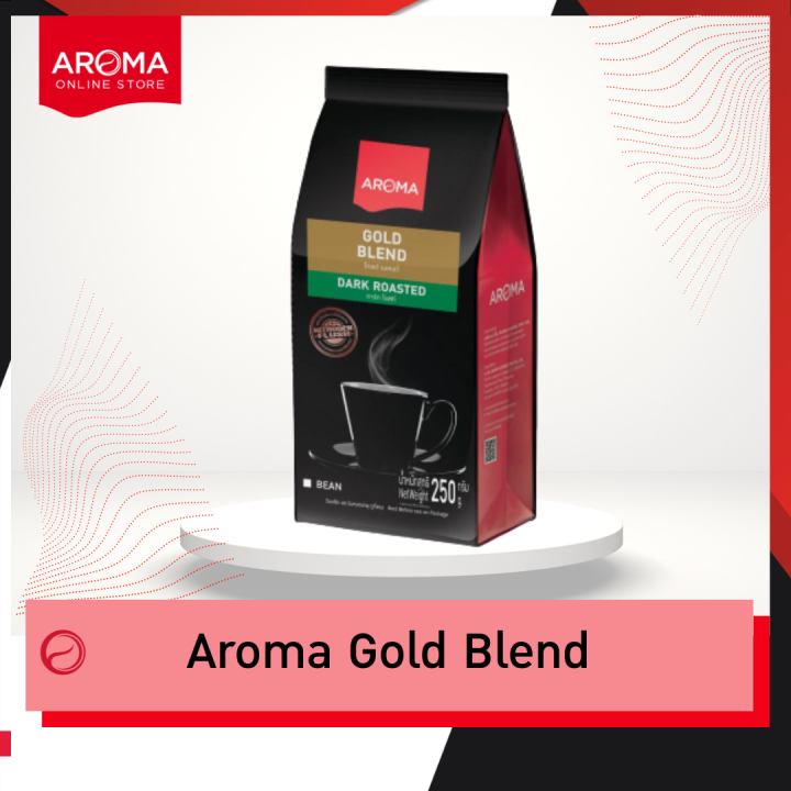 aroma-coffee-เมล็ดกาแฟคั่ว-gold-blend-ชนิดเม็ด-250-กรัม-ซอง