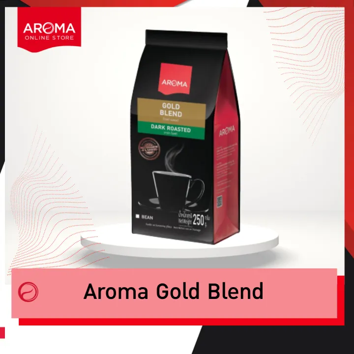 Aroma Coffee เมล็ดกาแฟคั่ว Gold Blend (ชนิดเม็ด) (250 กรัม/ซอง)