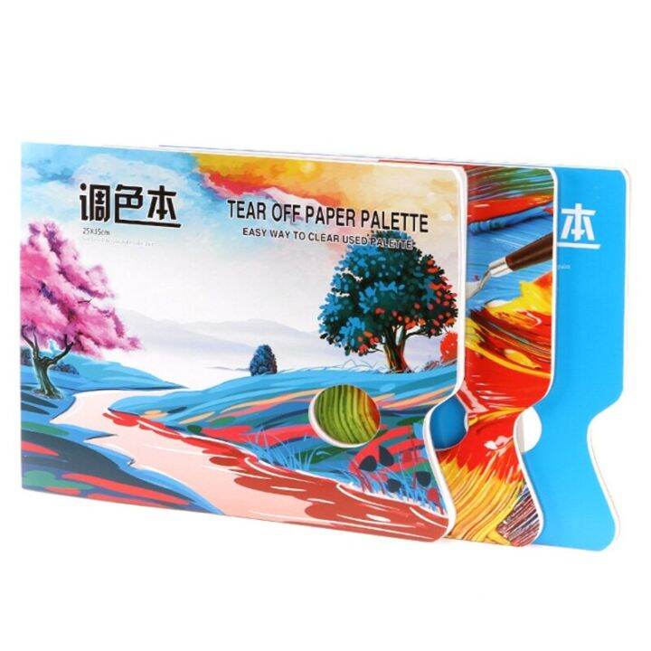 【7jr4】H05A 30 Sheets/Pad Palettes Paper Tearable Paint Mixing Palettes