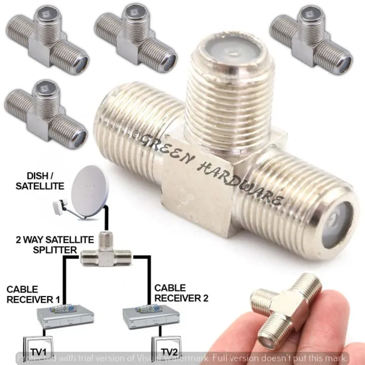 5PCS Simple Coaxial F Type TV Antenna Cable Splitter Combiner T Type