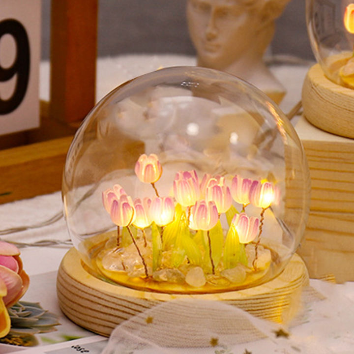 โคมไฟ-led-รูปดอกทิวลิปจําลอง-เพ้นท์มือ-ของขวัญวันเกิด-ของให้แฟน-คอมไฟดอกไม้-ของขวัญปัจฉิม
