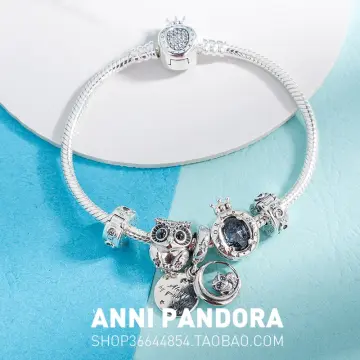 Sparkling Owl Charm  Sterling silver  Pandora AU
