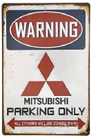 ป้ายดีบุกโลหะย้อนยุควินเทจสำหรับตกแต่งผนัง-ที่จอดรถสำหรับ Mitsubishi-ป้ายตกแต่งผนัง-20ซม. X 30ซม.