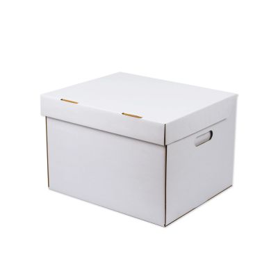 กล่องเอกสาร กล่องเก็บเอกสาร กล่องเก็บของ กล่องสีขาว กล่องลังราคาถูก (กระดาษแข็งแรงพิเศษ) 1 ชิ้น