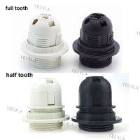 5PC 250V 4A E27 Light Bulb Base Plastic Full half Screw Lamp Holder Pendant power Socket Lampshade Ring for E27 White Black YB23TH