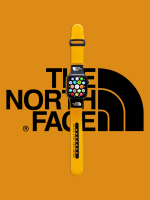 North Face Mountain แฟชั่นสำหรับ Apple สายนาฬิกาข้อมือ44มม.40มม.42มม.38มม.สายนาฬิกาซิลิโคนสร้อยข้อมือ I Watch Series 5 4 3 SE 6แถบสีเหลืองสีดำ