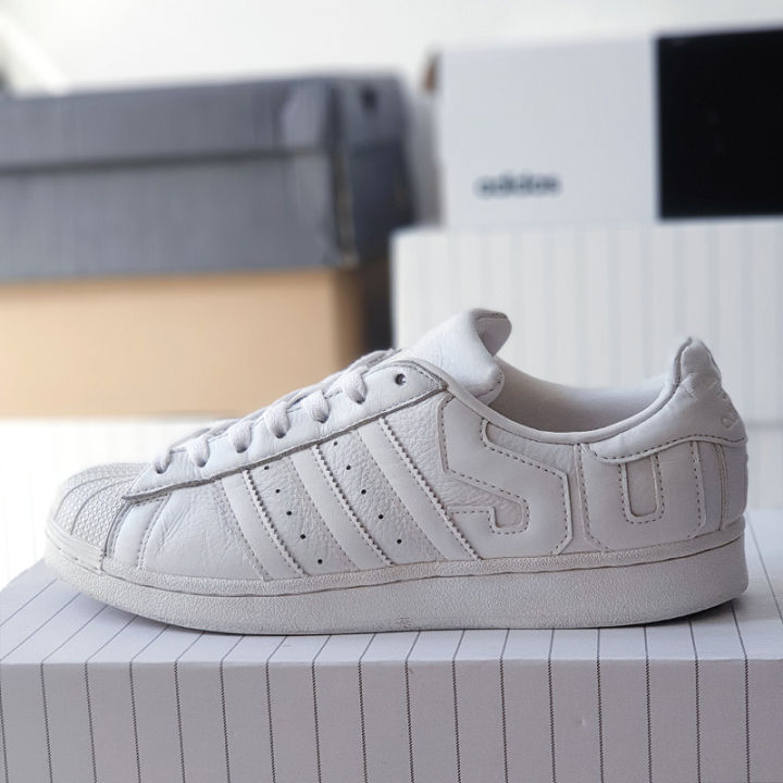 Giày Adidas Superstar All White, size , real 2hand 