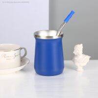 ♧ xianhaochen048906 Conjunto de copos Yerba Mate aço inoxidável inclui escova limpeza dupla antiescaldante caneca isolada Teaware 240ml