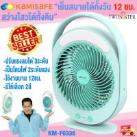 Kamisafe by Twosister KM-F0336 พัดลม 9 นิ้ว ทนทาน12 ชั่วโมง พร้อมโคมไฟLED Fan and LED พัดลมตั้งโต๊ะ โคมไฟอ่านหนังสือ