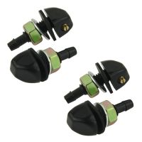 4 Pcs Black Plastic Car Front Window Windshield Washer Spray Nozzle for Pair