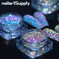 1 กล่องสะท้อนแสงเพชรเล็บผง Glitter Sparkly Shinning คริสตัล Rhinestone เล็บเล็บ DIY ตกแต่งเล็บ Paillette-UHG MALL