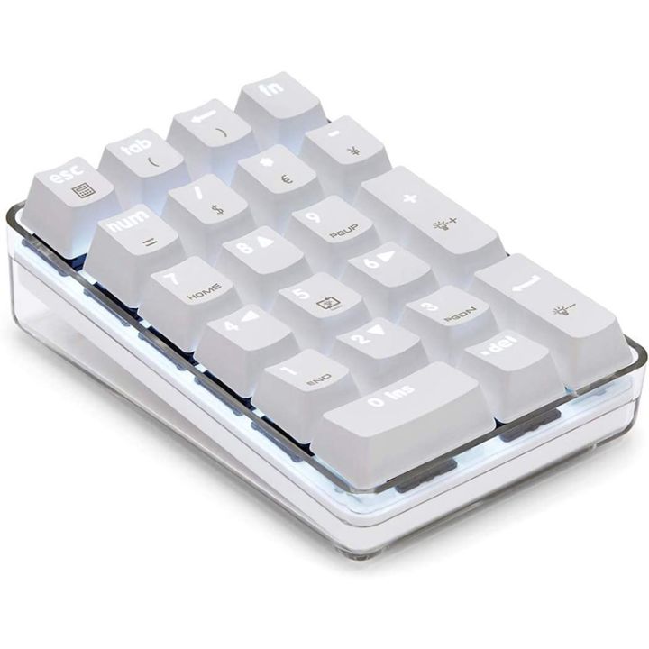 mechanical-numeric-keypad-gateron-brown-switch-wired-gaming-keypad-crystal-case-white-backlit-21-keys-mini-numpad-keypad