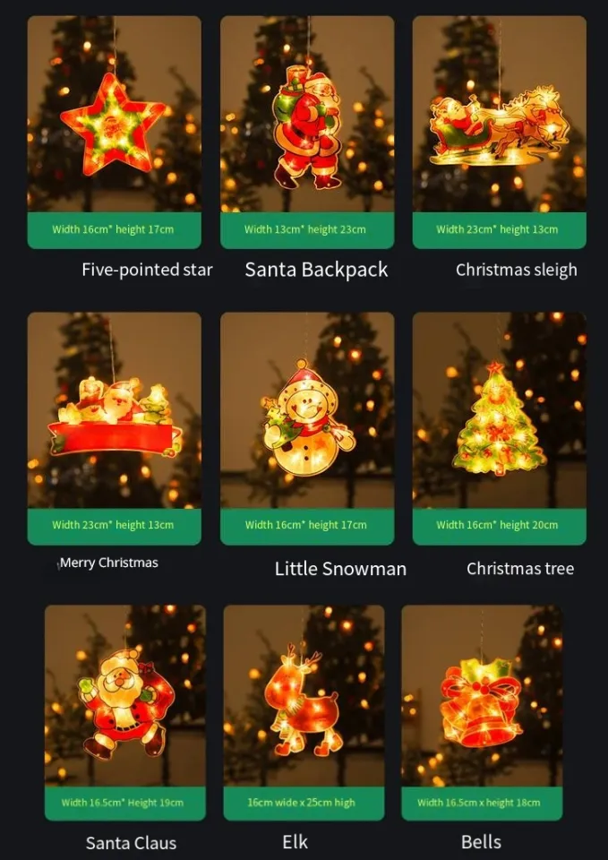 [Timer] Christmas Window Decorations 3 Pack Christmas Tree Jingle Bell  Reindeer Window Lights with S…See more [Timer] Christmas Window Decorations  3