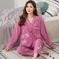 Cute 100 cotton pyjamas women pajamas sets autumn women long sleeve sleepwear pijamas mujer female home clothing M-4XL